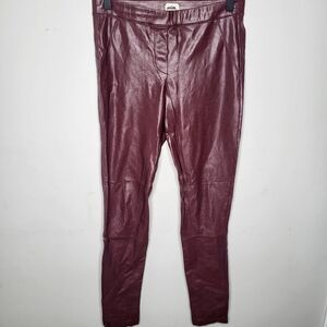 Aritzia Wilfred Maroon Womens Vegan Leggings Size Small